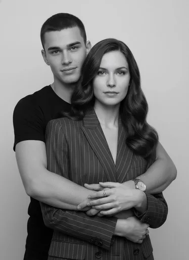 medium shot, two people shown from waist up closely position